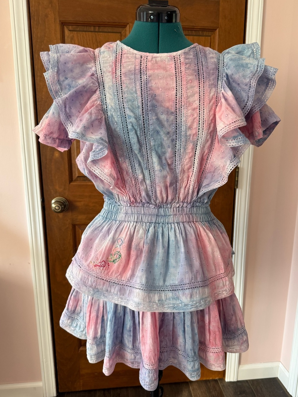 loveshackfancy Sleeping Beauty Inspired Embroidery Custom Dye Natasha Dress S